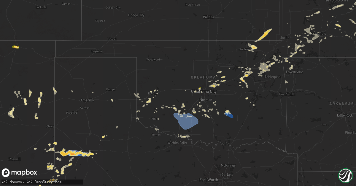 Hail map in Oklahoma on July 4, 2024