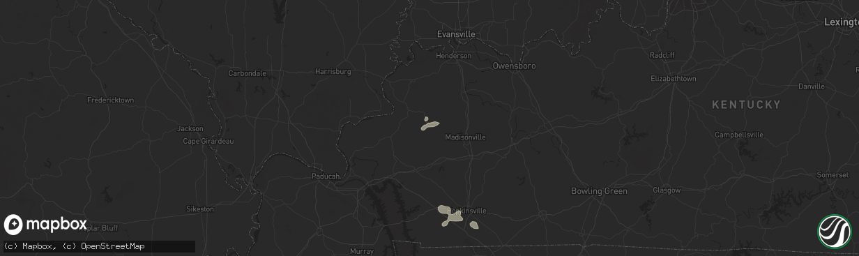 Hail map in Providence, KY on July 4, 2024