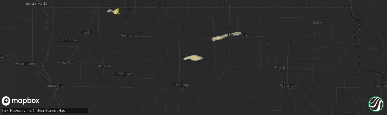 Hail map in Renwick, IA on July 4, 2024