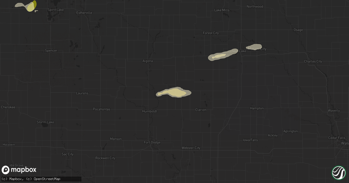 Hail map in Renwick, IA on July 4, 2024