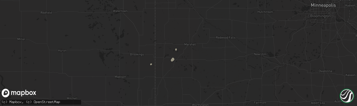 Hail map in Russell, MN on July 4, 2024