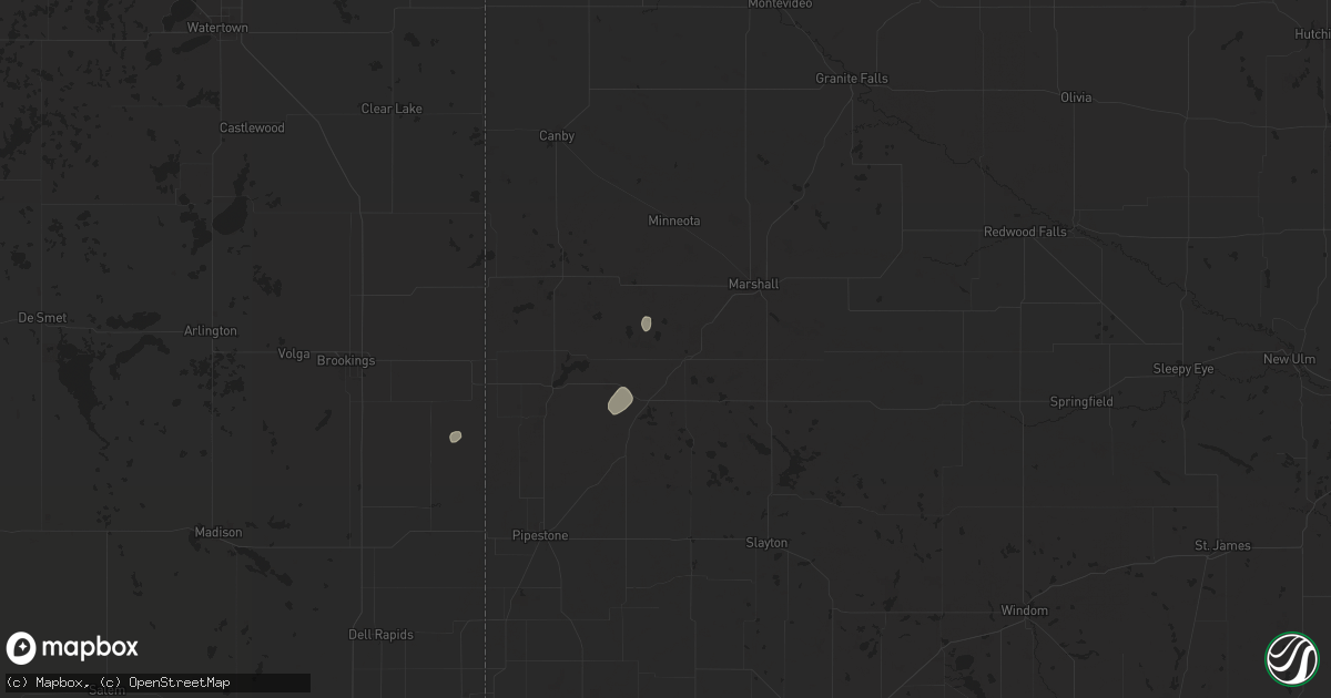 Hail map in Russell, MN on July 4, 2024