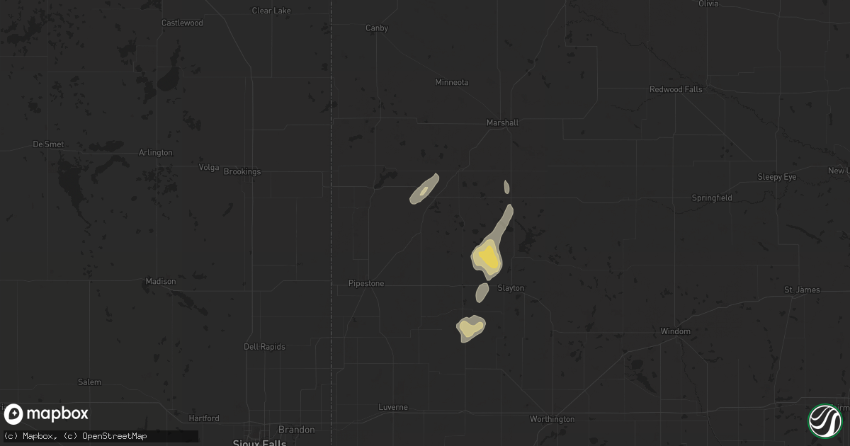 Hail map in Ruthton, MN on July 4, 2024
