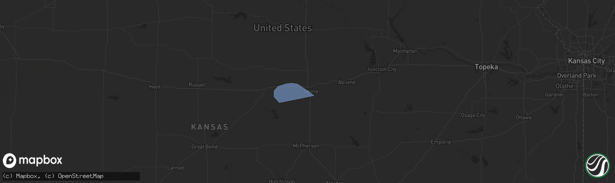 Hail map in Salina, KS on July 4, 2024