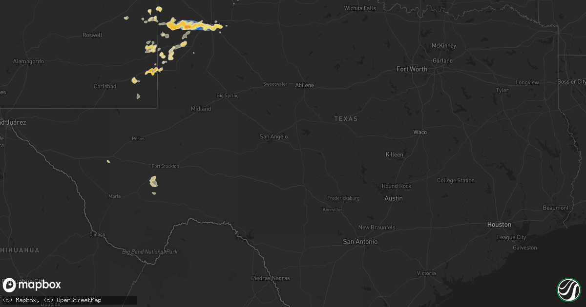 Hail map in Texas on July 4, 2024