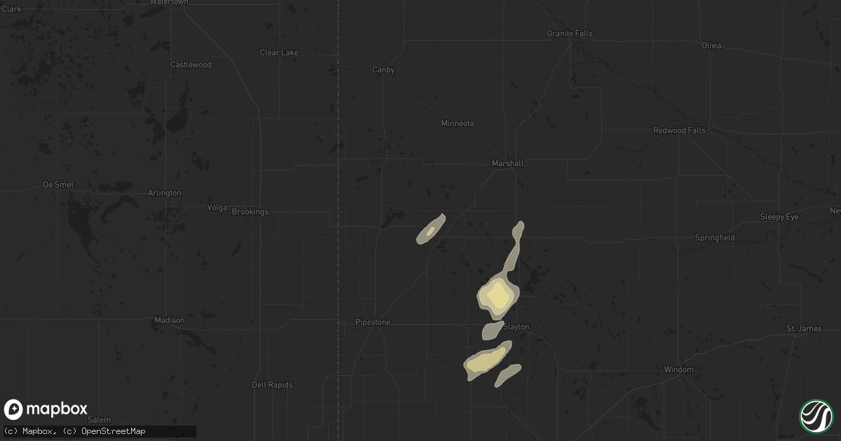 Hail map in Tyler, MN on July 4, 2024