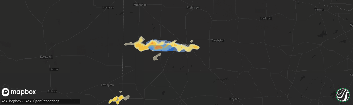 Hail map in Wolfforth, TX on July 4, 2024