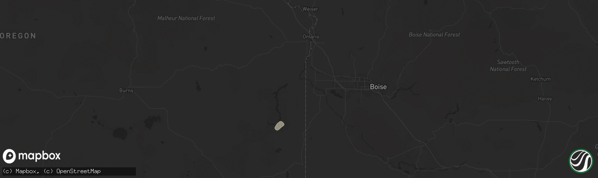 Hail map in Adrian, OR on July 4, 2025