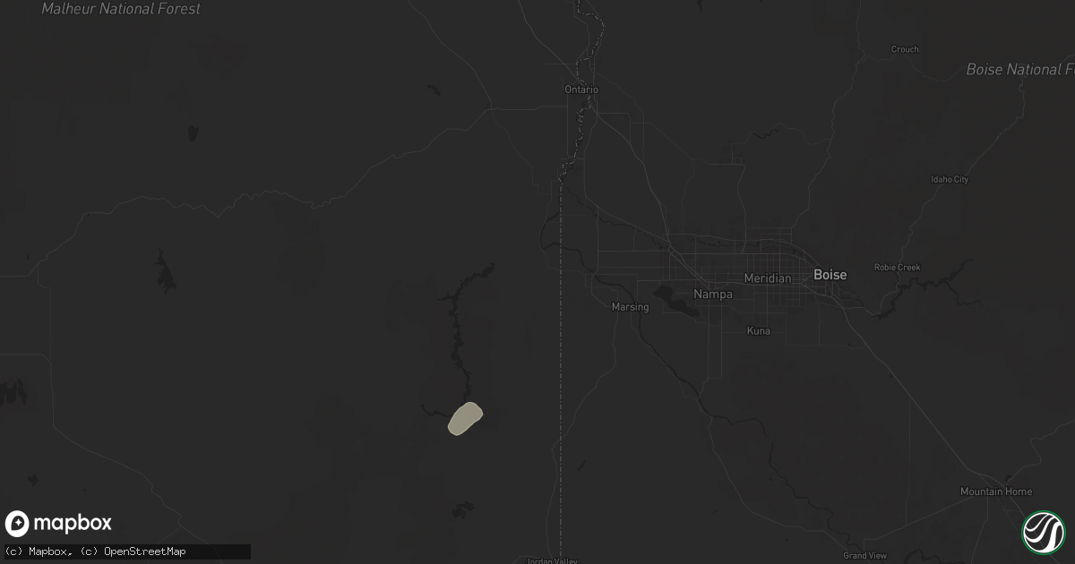 Hail map in Adrian, OR on July 4, 2025