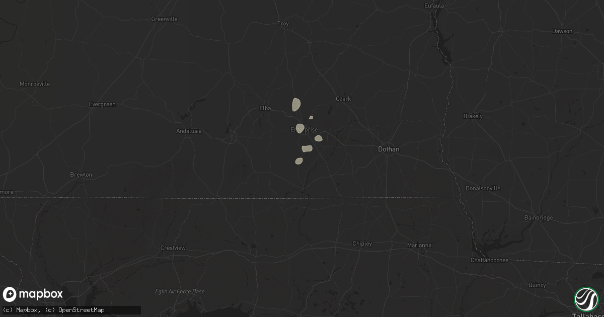 Hail map in Chancellor, AL on July 4, 2025