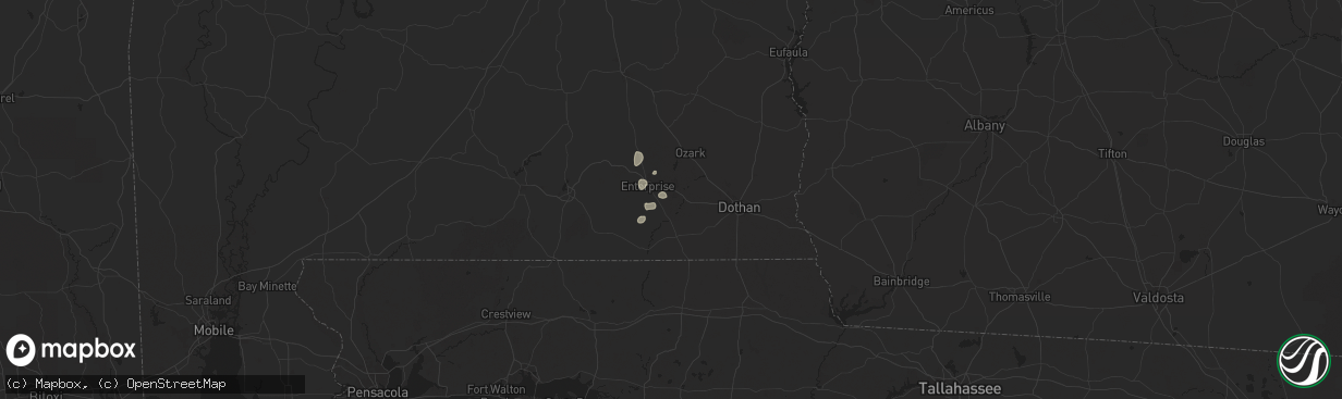 Hail map in Daleville, AL on July 4, 2025