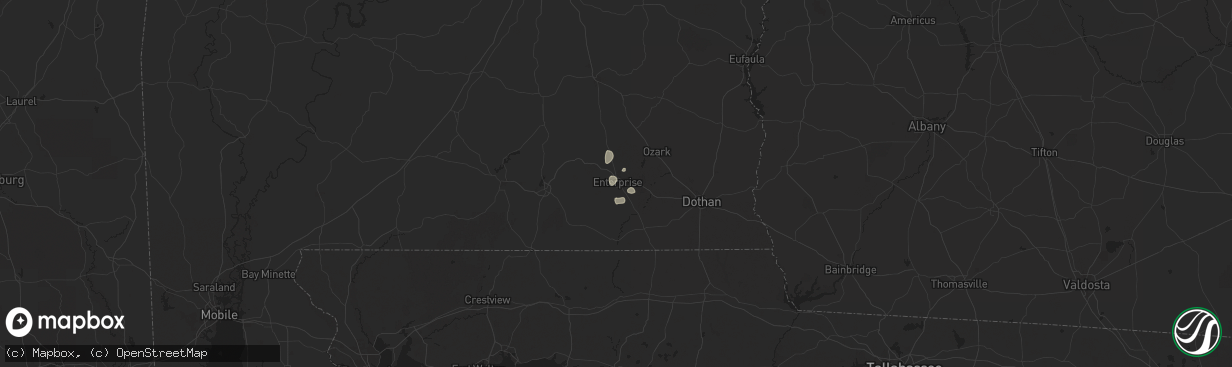 Hail map in Enterprise, AL on July 4, 2025