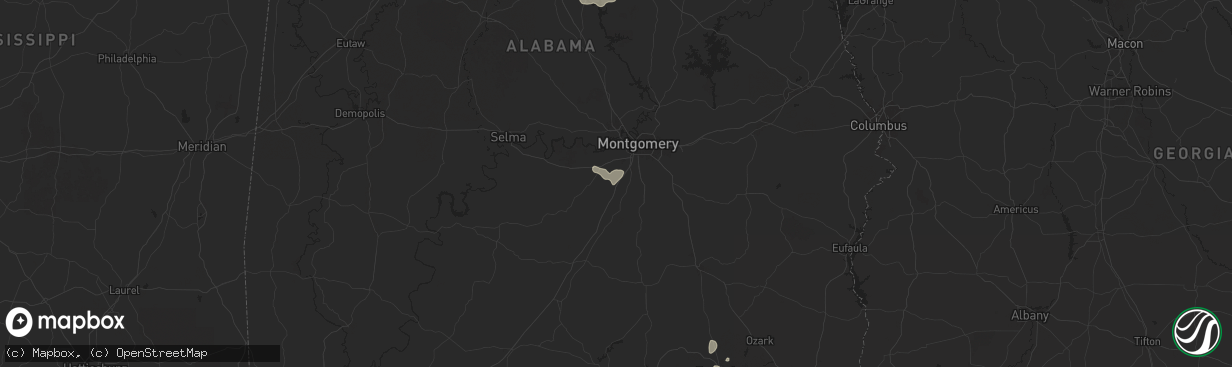 Hail map in Hope Hull, AL on July 4, 2025