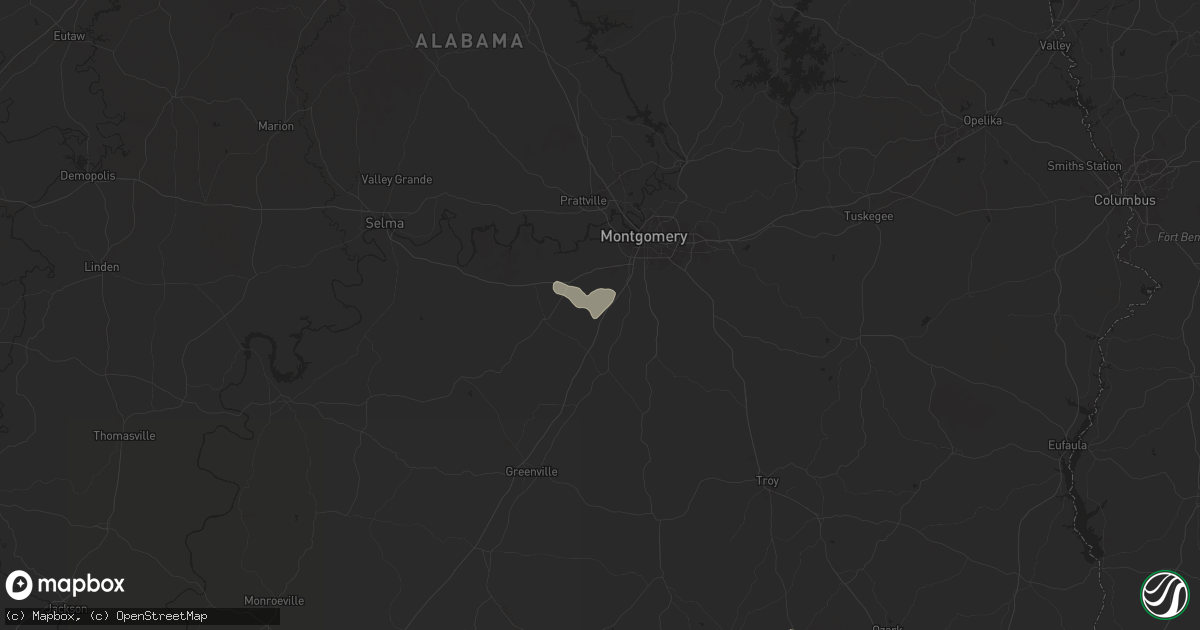 Hail map in Hope Hull, AL on July 4, 2025