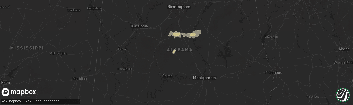 Hail map in Maplesville, AL on July 4, 2025