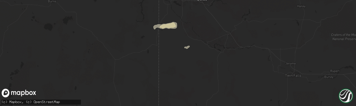 Hail map in Murphy, ID on July 4, 2025