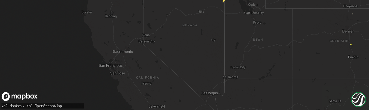 Hail map in Nevada on July 4, 2025