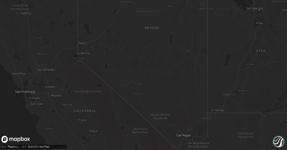 Hail map in Nevada on July 4, 2025