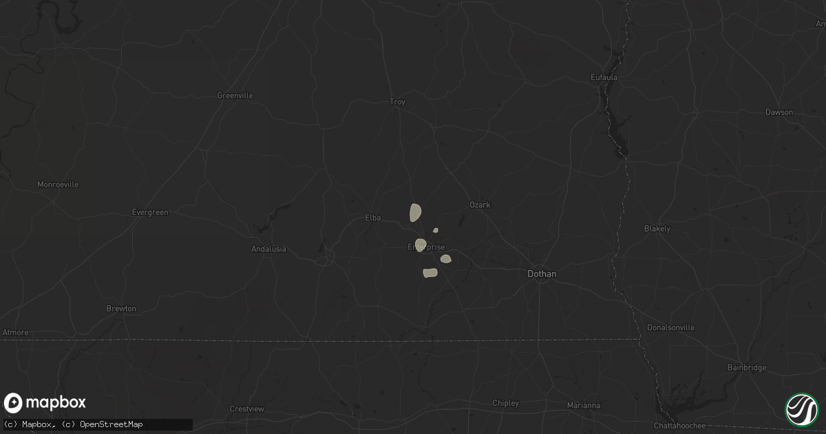 Hail map in New Brockton, AL on July 4, 2025