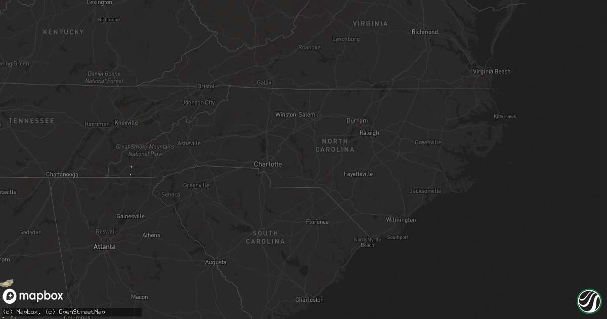 Hail map in North Carolina on July 4, 2025