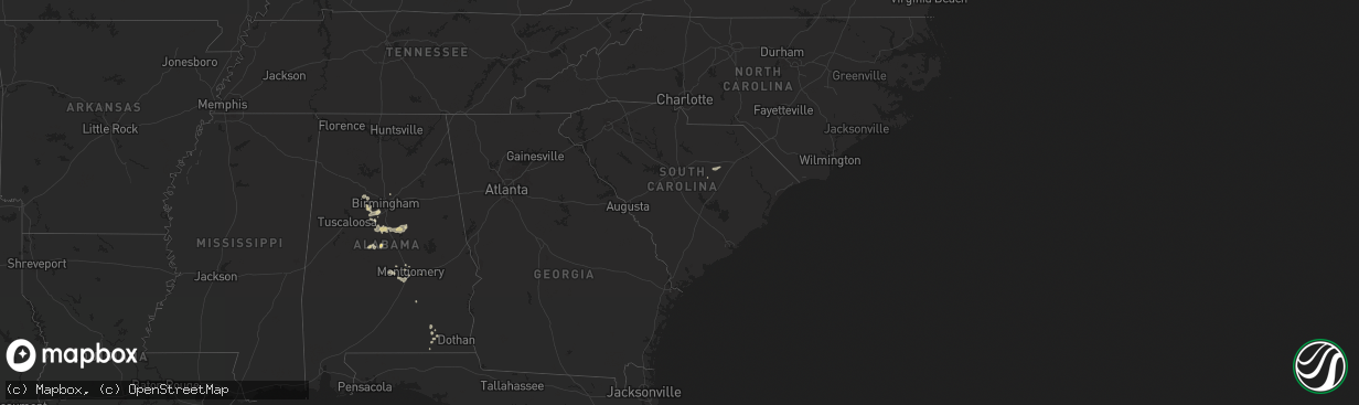 Hail map in South Carolina on July 4, 2025