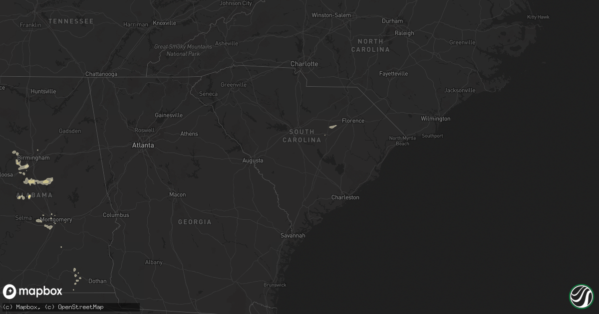 Hail map in South Carolina on July 4, 2025