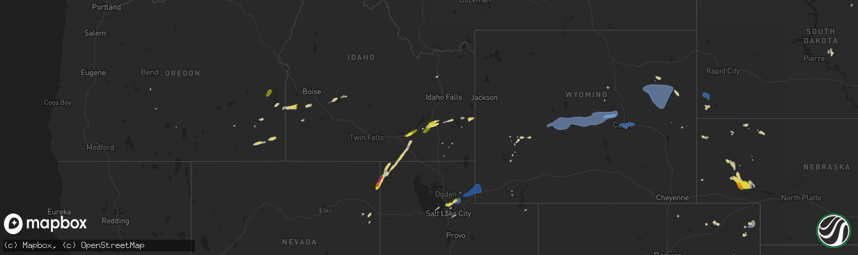 Hail map on July 4, 2025