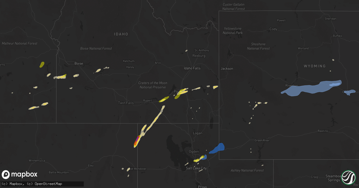 Hail map on July 4, 2025