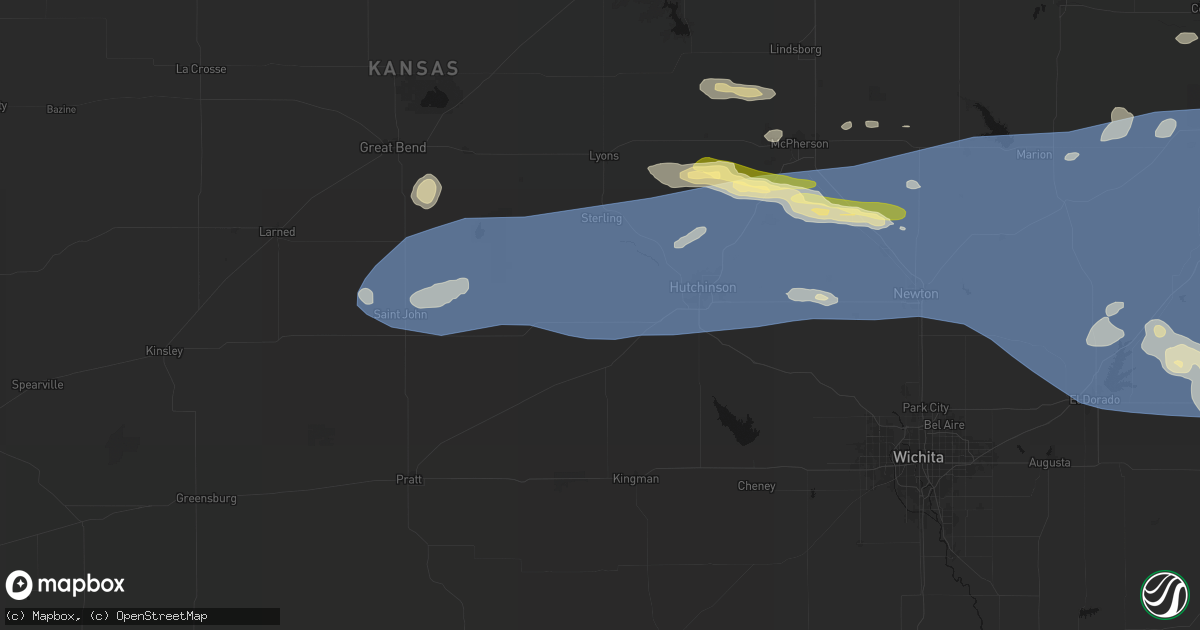 Hail map in Abbyville, KS on July 4, 2026
