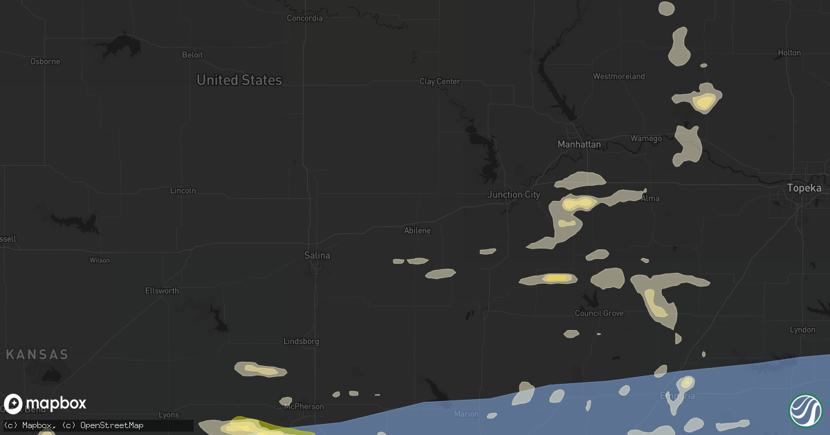 Hail map in Abilene, KS on July 4, 2026