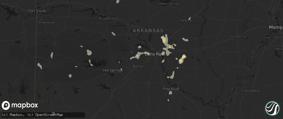 Hail map in Alexander, AR on July 4, 2026