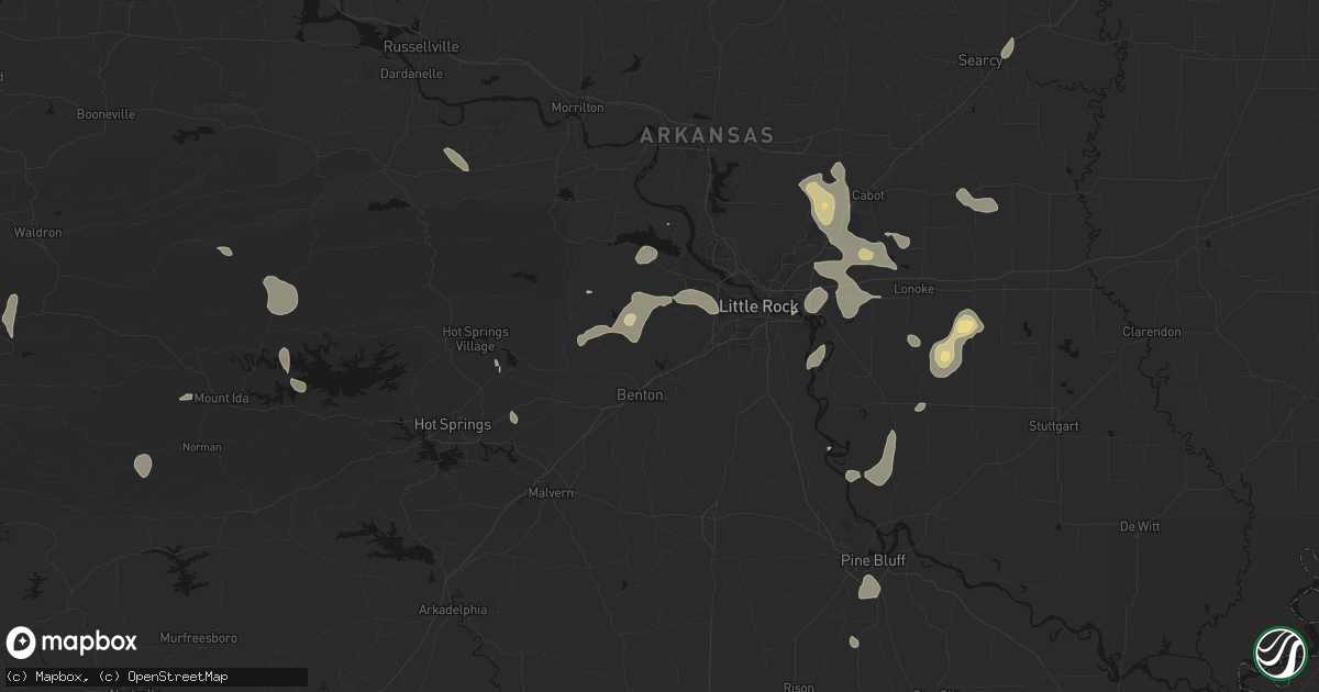 Hail map in Alexander, AR on July 4, 2026