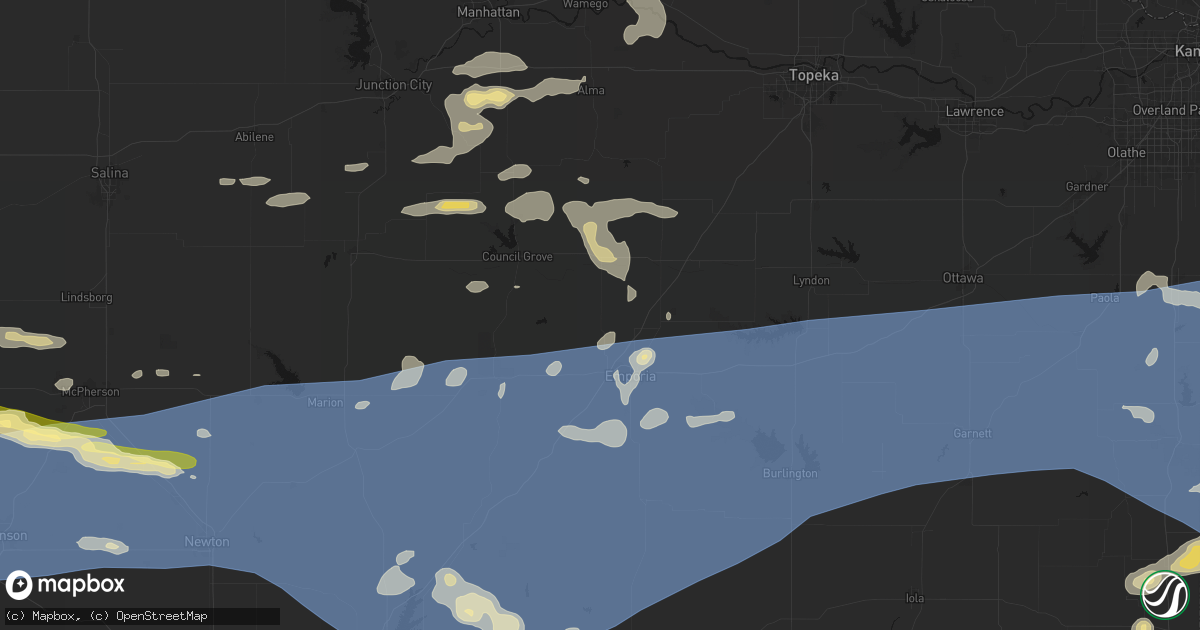 Hail map in Americus, KS on July 4, 2026