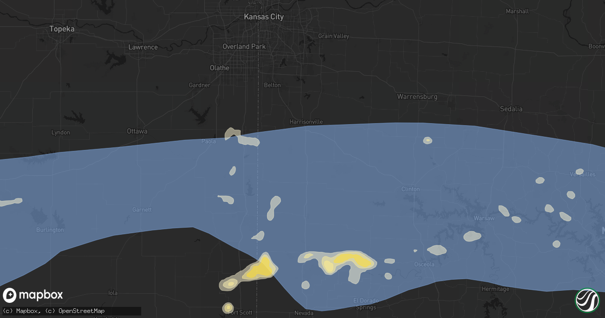 Hail map in Archie, MO on July 4, 2026