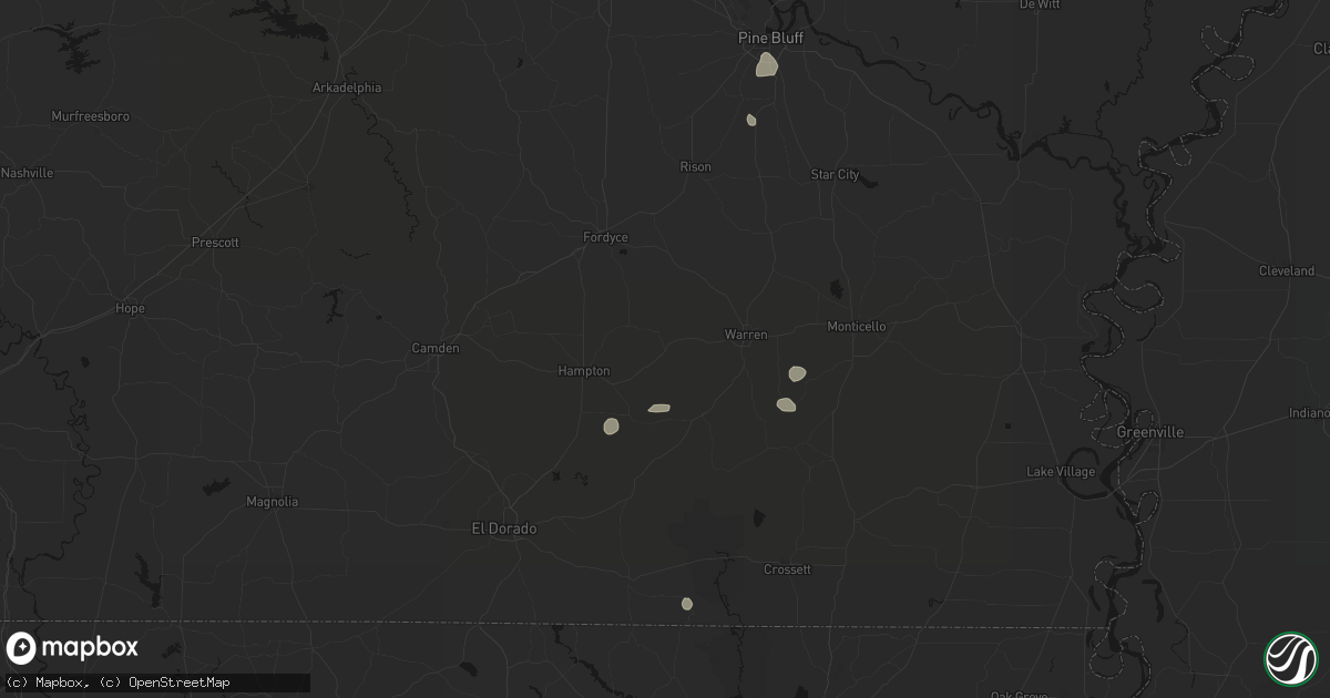 Hail map in Banks, AR on July 4, 2026