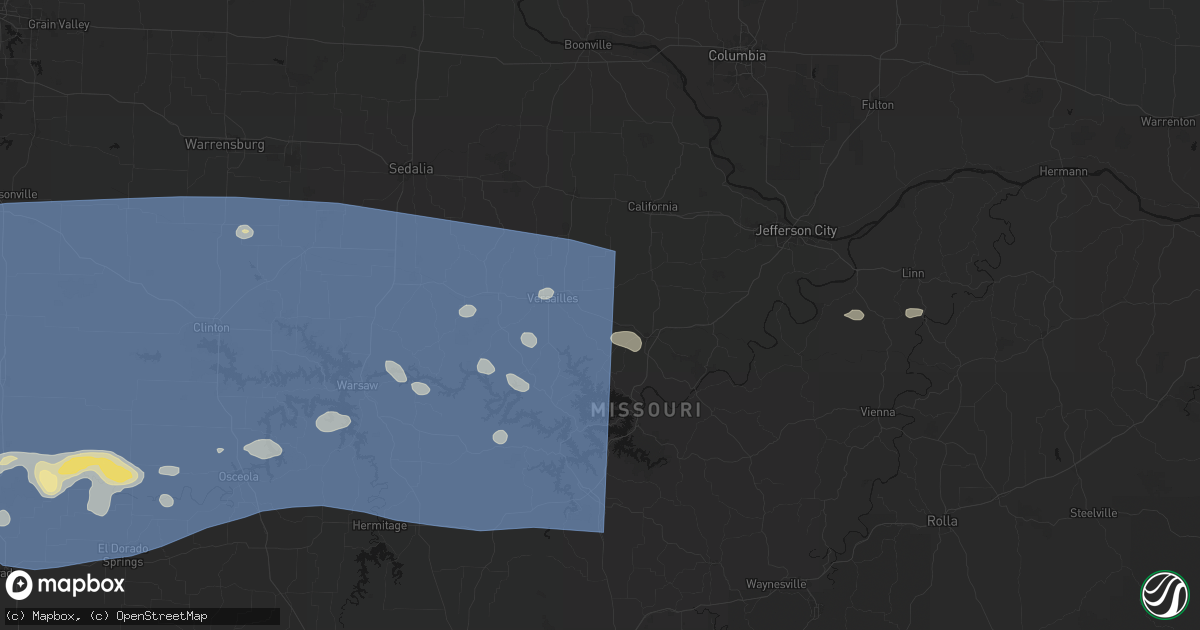 Hail map in Barnett, MO on July 4, 2026