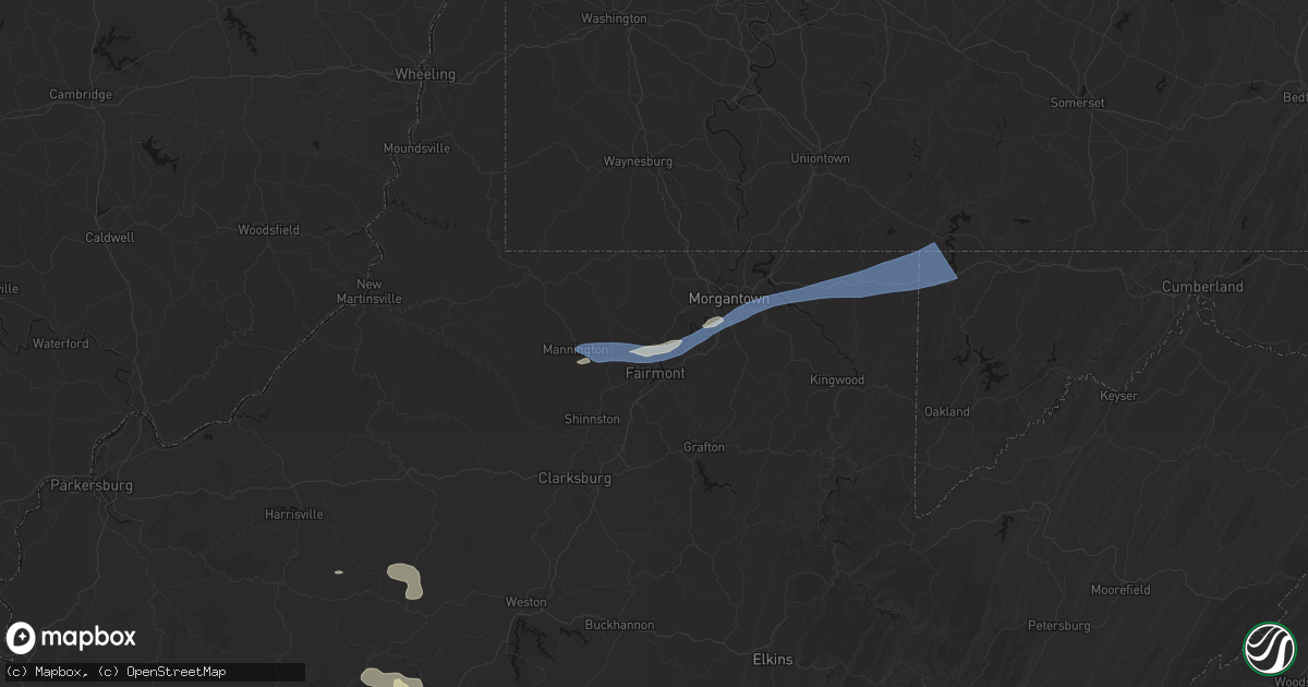 Hail map in Baxter, WV on July 4, 2026