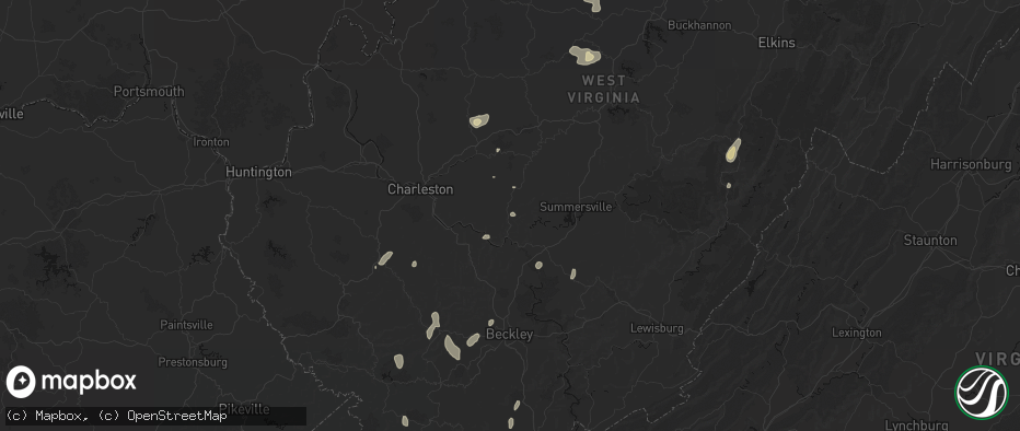 Hail map in Belva, WV on July 4, 2026