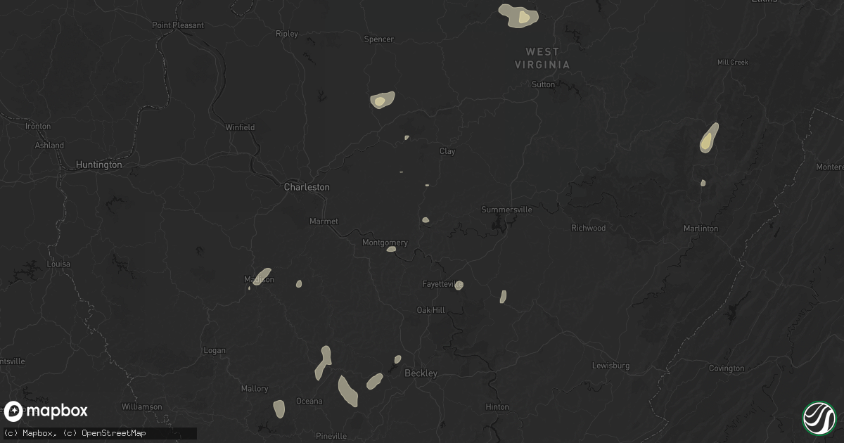 Hail map in Belva, WV on July 4, 2026