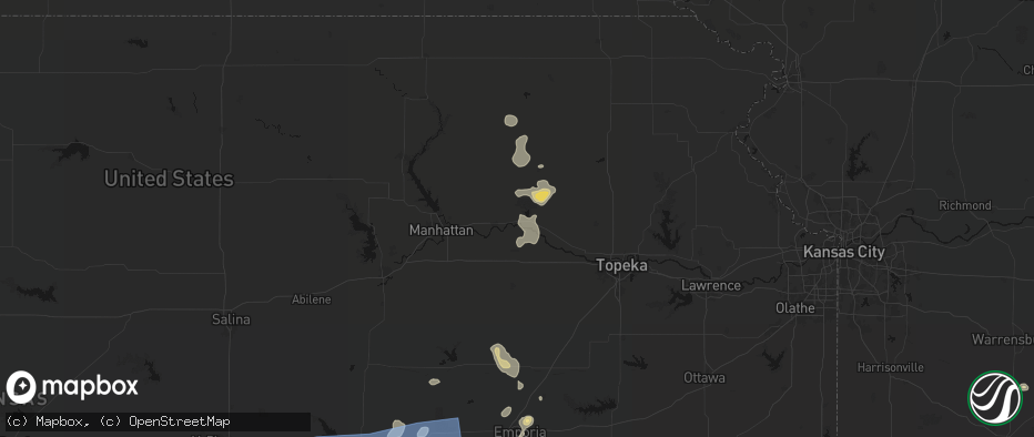 Hail map in Belvue, KS on July 4, 2026
