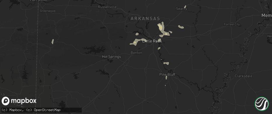 Hail map in Benton, AR on July 4, 2026