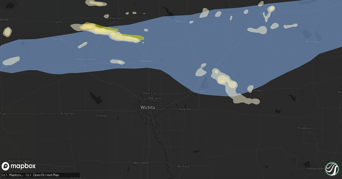 Hail map in Benton, KS on July 4, 2026