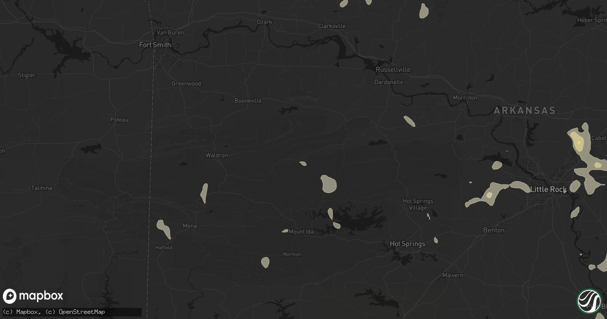Hail map in Bluffton, AR on July 4, 2026