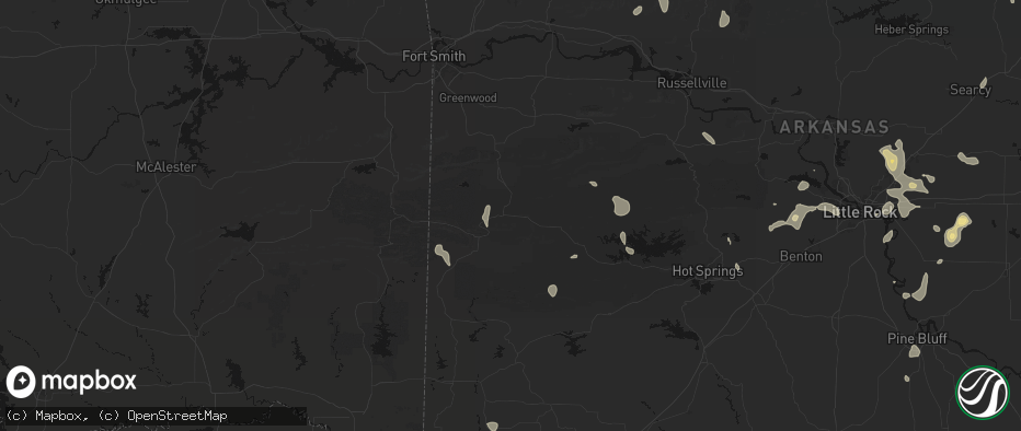 Hail map in Boles, AR on July 4, 2026