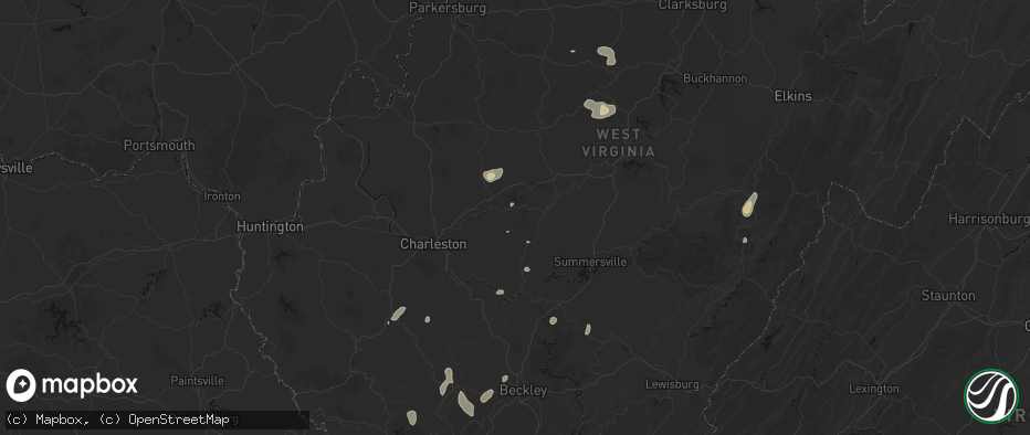 Hail map in Bomont, WV on July 4, 2026