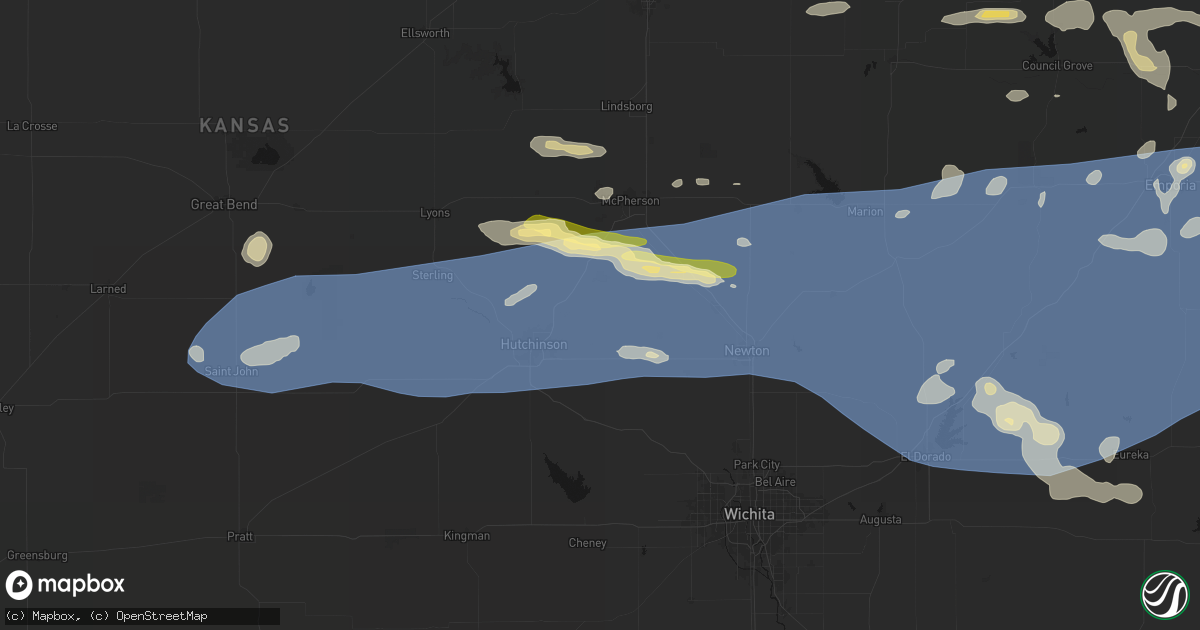 Hail map in Buhler, KS on July 4, 2026