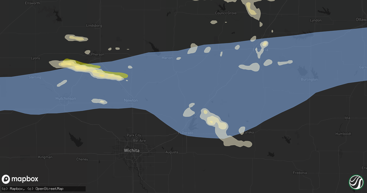 Hail map in Burns, KS on July 4, 2026