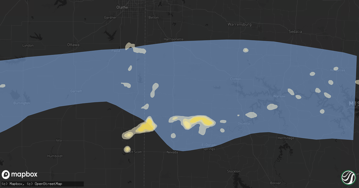 Hail map in Butler, MO on July 4, 2026