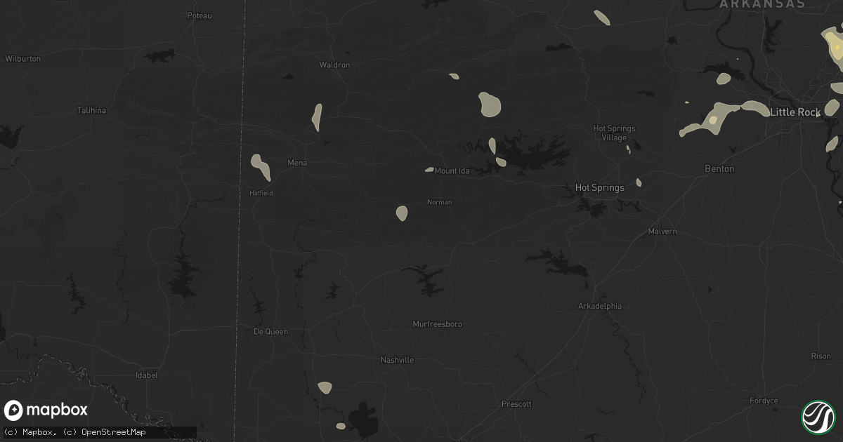 Hail map in Caddo Gap, AR on July 4, 2026