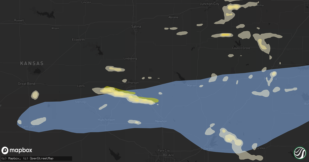 Hail map in Canton, KS on July 4, 2026